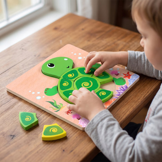 3D Animal Wooden Puzzle for Kids Ages 1-3